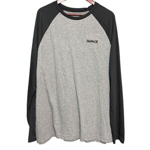 Hurely Shirt Mens XL Gray Black Color Black Crew Neck Long Sleeve Brand New